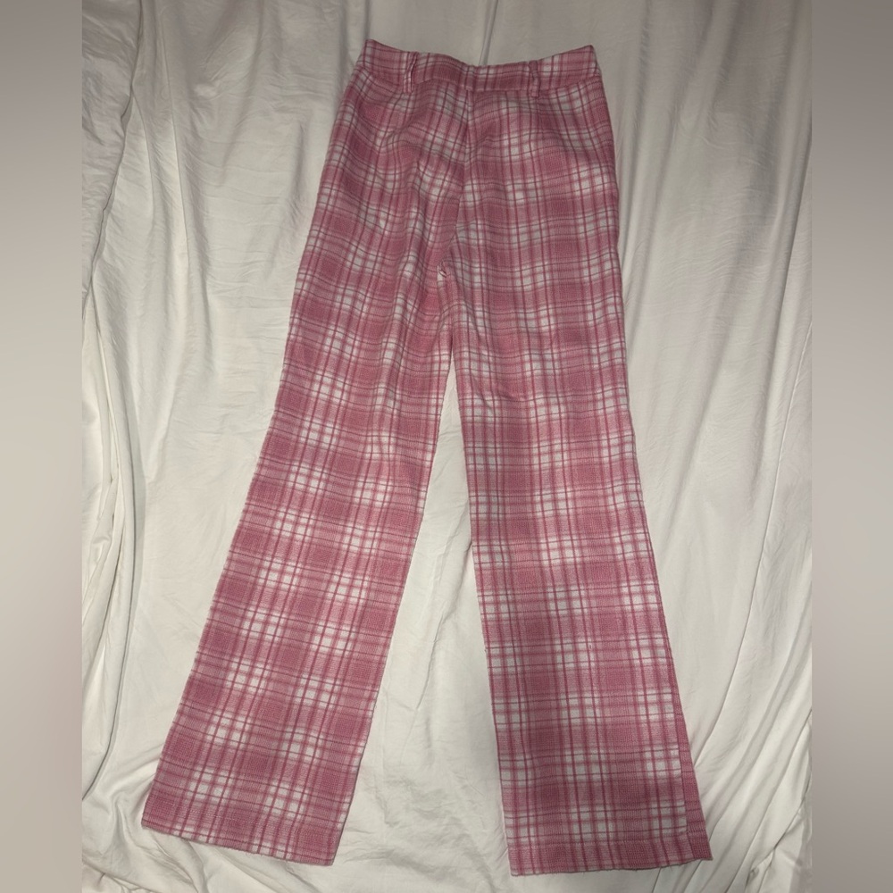 Princess Polly Pink Plaid Straight Leg Pants - Picture 6 of 6